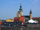 Blick vom Kornhaus Ri. Petriturm in Freiberg