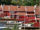 Häuser am Fjord in Norwegen